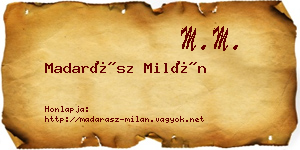 Madarász Milán névjegykártya