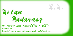 milan madarasz business card